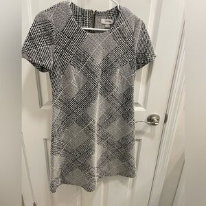 Calvin Klein Jacquard Plaid Short Sleeve Dress.